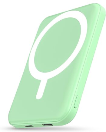 Battery Pack, 5000mAh Magnetic Power Bank with Type-C Cable 20W PD Fast Charging Lighting Input Wireless Portable Charger for iPhone 16/15/14/13/12/ All Series-Green