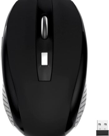 Wireless Mouse, 2.4Ghz Wireless Computer Mouse 1200,6 Buttons with  Receiver for Laptop,PC,Chromebook,Computer,Notebook,Office (Battery not Included, Black)