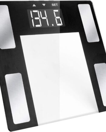 Body Analysis Digital Bathroom Scale With An Easy To Read LCD Display Wireless Weight Smart Body Fat Scale Sleek Tempered Glass Platform, Large Display, 400 Pounds, Silver
