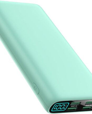 Portable Charger 38800mAh,LCD Display Power Bank,5 USB Outputs Battery Pack Backup,USB-C in&out Dual Input Phone Charging Compatible with iPhone 16/15/14 Pro,-Green