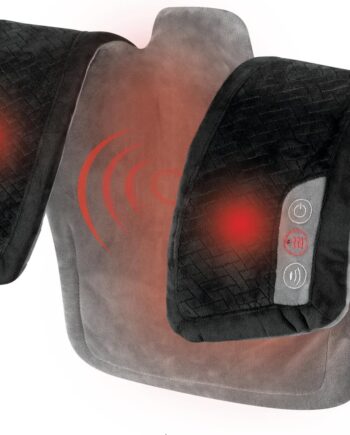 Duel Massager Intensity Vibrating Heated Neck & Shoulder Massage Wrap, Soft Fabric, 2 Speeds and Massage Styles