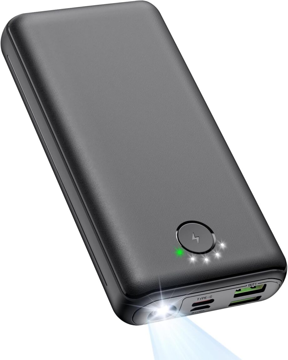 Portable Charger Power Bank 30000mAh - USB C 22.5W Fast Charging External Battery Pack Charging Bank PD QC4.0 with Flashlight 3 Outputs & 2 Inputs Phone Charger for iPhone Samsung  iPad etc
