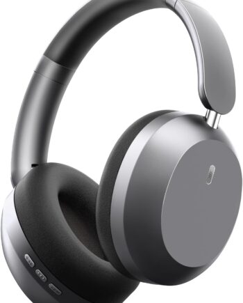 Bluetooth Headphones Wireless Over Ear with Microphone 48 Hours Playtime, High Sound Quality Foldable Soft Earpads Earphones for Travel - Space Grey