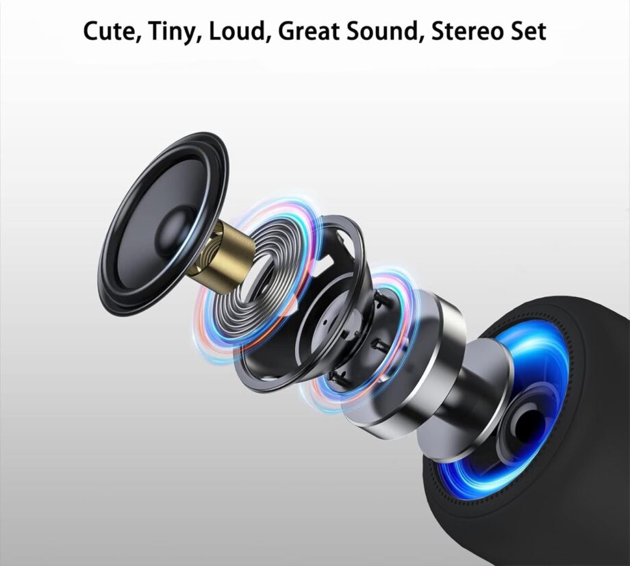 Tiny Speaker Smallest Mini Bluetooth Speakers Wireless with Remote Shutter, Hands-Free Call, Built-in Mic, , Black Little Portable Speaker Plays Podcasts in Hike, Rk, Biking, Gifts
