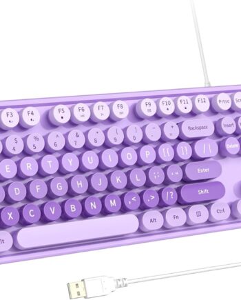 Large Print Keyboard, USB Wired Computer Keyboard, Full Size Keyboard with Number Pad for PC Laptop Desktop Windows 7 8 10 11 (Purple Colorful)