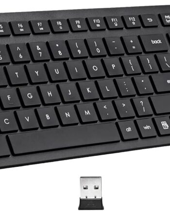 Wireless Keyboard, 2.4G USB External Silent Cordless Keyboard for Windows Chrome Laptop Computer PC Desktop Notebook Chromebook, 106 Keys Full Size with Number Pad (Black)