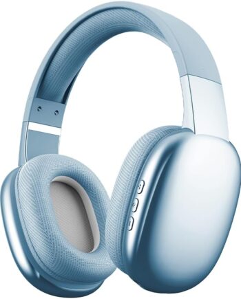 Wireless Over Ear Bluetooth Headphones with Microphone - Wireless Headset -Noise Reduction - Bluetooth, Wired,Built in Micro SD for Travel, Home, Work TV,PC,Gaming,Cellphone (Blue)