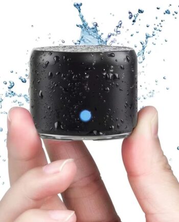 Case Packed,  Portable Bluetooth Speaker with Custom Bass Radiator, Brief Design,  Waterproof, Perfect Mini Speaker for Shower, Room, Bike, Car (Black)