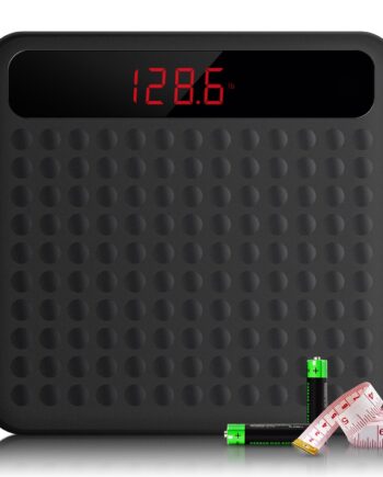 Digital Body Weight Bathroom Scale, High Precision Measurements Scales with Step-On Technology, Large Non Slip Silicone Platform and LCD Digital Display, 400lbs/180kg Capacity