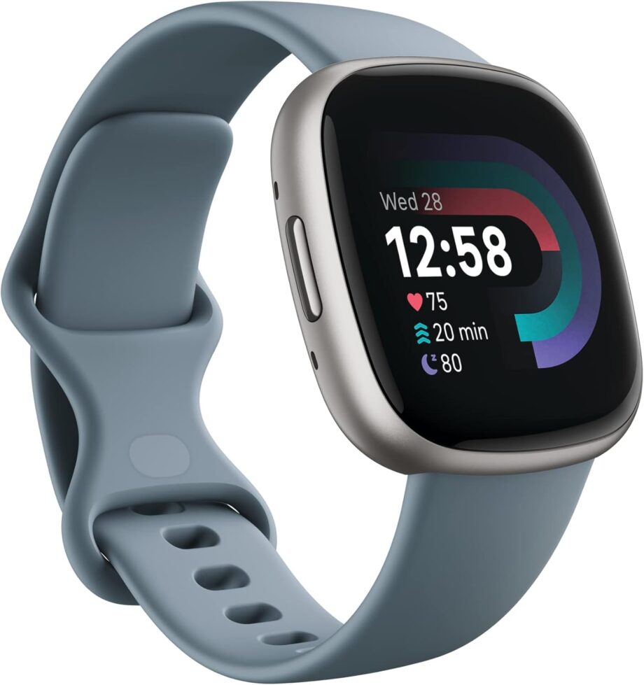 4 Fitness Smartwatch with Daily Readiness, GPS, 24/7 Heart Rate, 40+ Exercise Modes, Sleep Tracking and more, Waterfall Blue/Platinum, One Size (S & L Bands Included)
