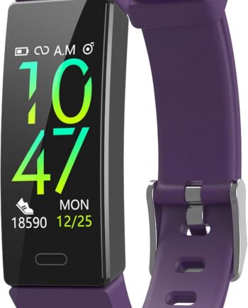 Fitness Tracker with Blood Pressure Heart Rate Sleep Health Monitor for Men and Women, Upgraded Waterproof Activity Tracker Watch, Step Calorie Counter Pedometer Purple