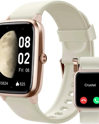 Smart Watches for Women Men (Answer/Make Calls), 1.8" Smartwatch for / Phones Fitness Tracker with 100+ Sports Modes Heart Rate/Sleep Monitor Pedometer  Waterproof (Milky White)