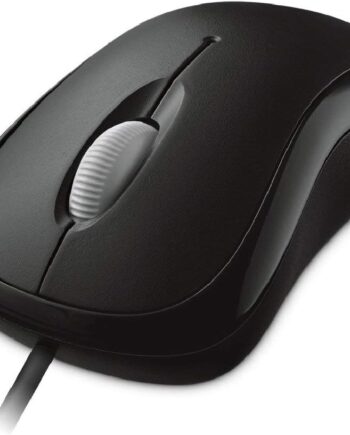Basic Optical Mouse - Black. Comfortable, Right/Left Hand Use, Ergonomic Design, Wired USB Mouse, for PC/Laptop/Desktop