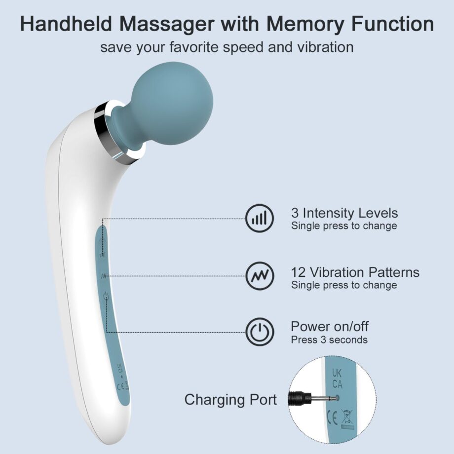 Personal Vibrating Massager Cordless-Waterproof Rechargeable Handheld Electric Back Massager, Shoulders & Neck Full Body Muscle Vibration Massage Tools