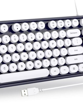 Computer Keyboards Wired, Full Size Typewriter Keyboard with Number Pad, Plug Play USB Keyboard for PC Laptop Desktop Windows (Dark Blue)