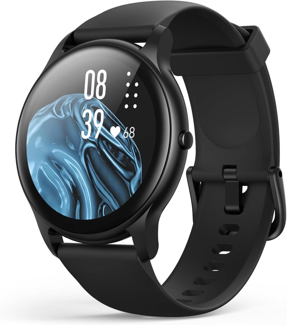 Smart Watch for Women Men,  Waterproof Smartwatch for  and  Phones, Fitness Tracker Watch with 100+ Sports Modes, Heart Rate Monitor Pedometer Sleep Monitor, Black