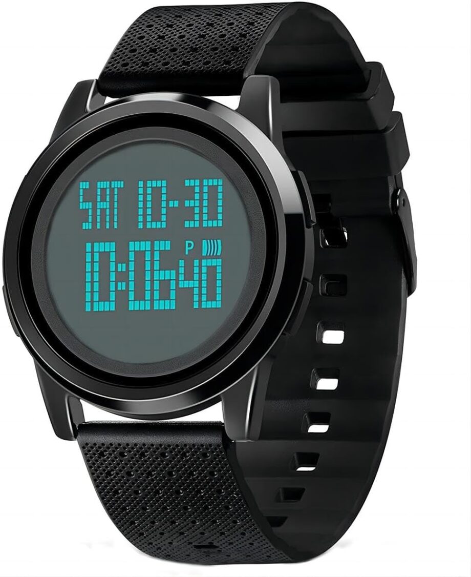 Mens Ultra-Thin Digital Sports Watch, Waterproof LED Luminous Fashion Wrist Watch for Men Womens