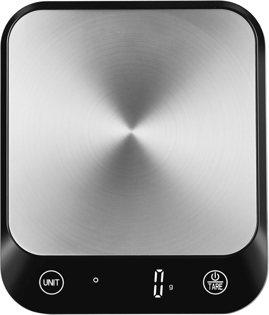 22lb Digital Food Kitchen Scale, High Accuracy Assured by Weighing Professional Factory Since 2001, Weight Loss, Baking and Cooking, LED Display, Batteries Included, Black