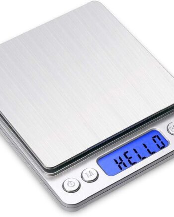 Digital Gram Scale 500g 0.01g Food Scale High Precision Kitchen Scale Multifunctional Stainless Steel Pocket Scale with Back-Lit LCD Display Tare PCS Features Silver
