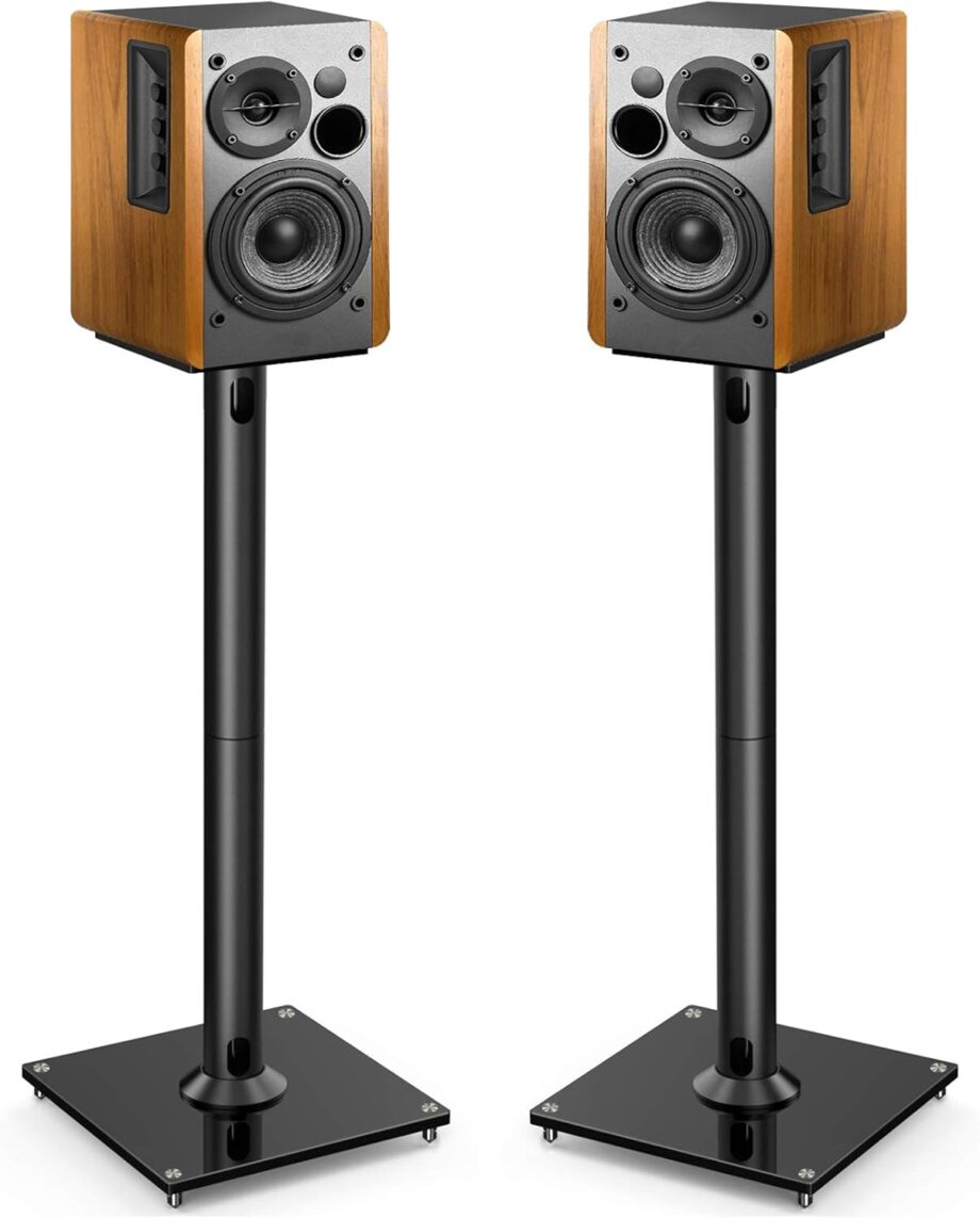 Universal Floor Speaker Stands 26 Inch for Surround Sound  Other Bookshelf Speakers Weight up to 22lbs