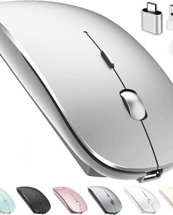 Bluetooth Wireless Mouse for Laptop mac MacBook ipad MacBook air MacBook pro pc Desktop Computer Windows Chromebook Notebook (Silver)