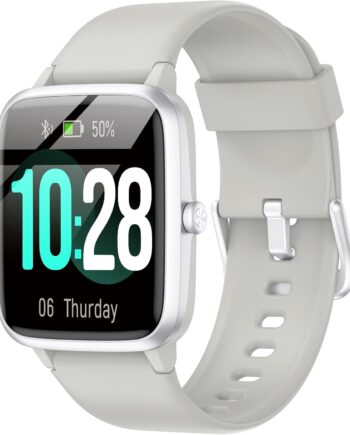 Smart Watch, 42mm Full Touchscreen Fitness Watch, Fitness Tracker with Heart Rate and Sleep Monitor, Step Calorie Counter, Swimming Waterproof Pedometer Watch for Women Men