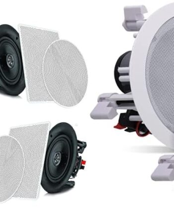 6.5 Inch in-Wall/in-Ceiling Bluetooth Speaker System  6.5 Inch in-Wall/in-Ceiling Home Speaker System  - White