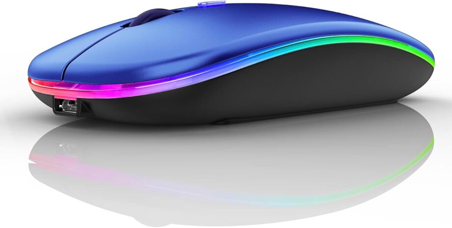 Bluetooth Wireless Mouse for Laptop mac MacBook ipad MacBook air MacBook pro pc Desktop Computer Windows Chromebook Notebook (Blue Black)