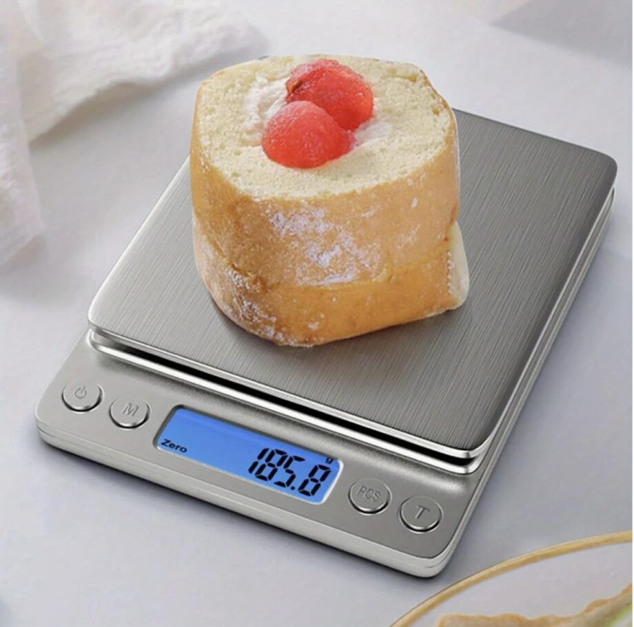 Digital Kitchen Scale, 0.1g-3000g Capacity, 4.33x4.96 inch Platform, LCD Display