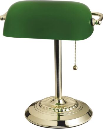 Traditional Desk Lamp, Green, Smart Home Capable for Home Office, Dorm, Apartment, Corded with Adjustable Lighting