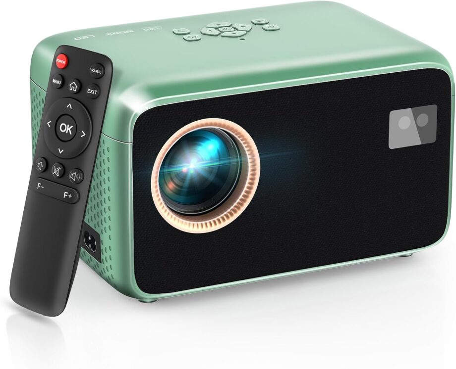 【Electric Focus】4K Projector with WiFi and Bluetooth,  Portable Projector with Zoom Function, Movie Projector for Phone/TV Stick/USB/Laptop/DVD/PS5, Mini Projector for Bedroom or Outdoor