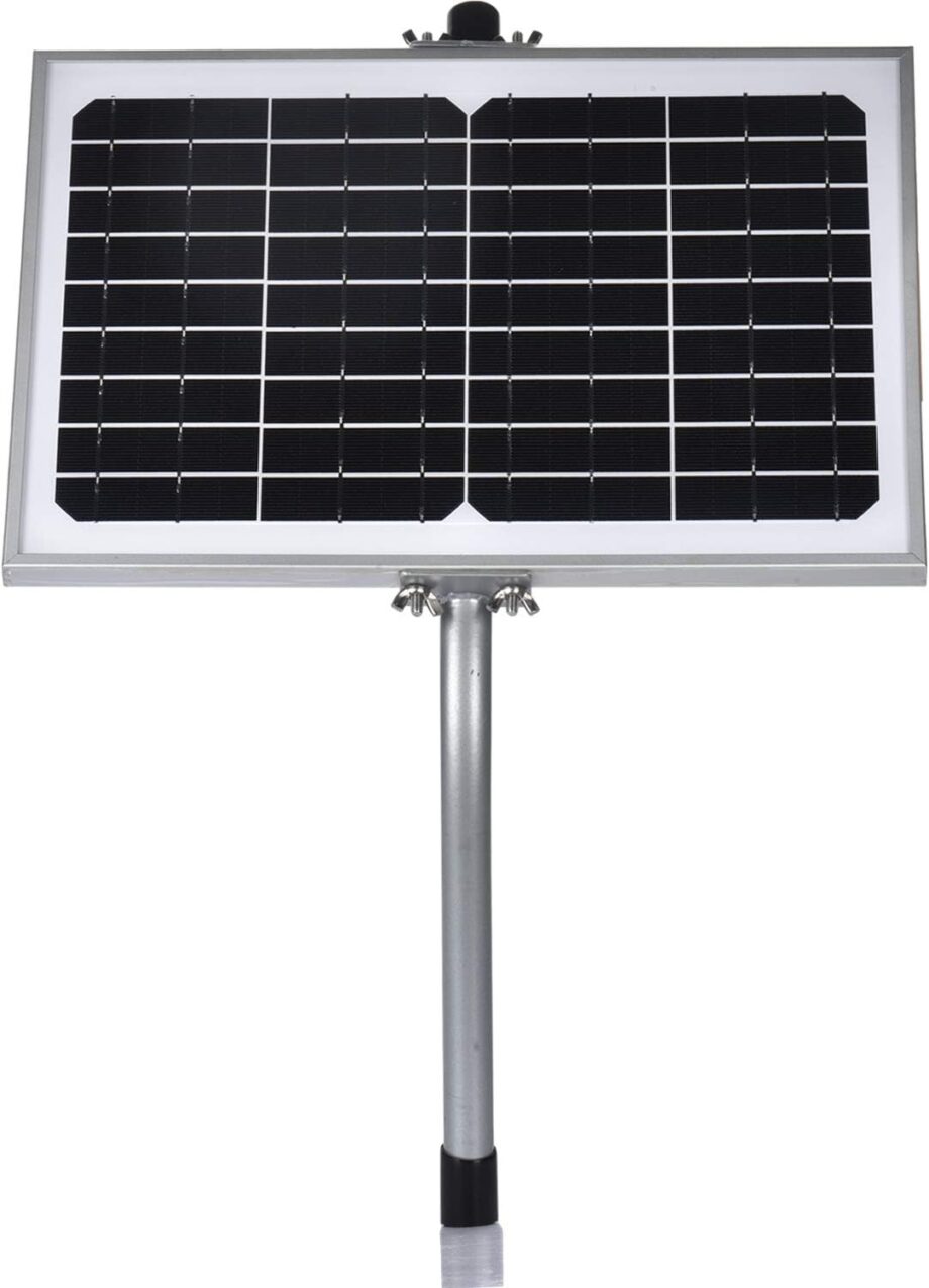 10 Watt Solar Panel Powered Charger Kit + Tubular Mount Bracket for Automatic Gate Opener, Electrical Fence, etc