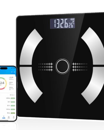 Digital Simple and Practical Body Fat Scale with Led Display, Bathroom Scale, Body Composition Analyzer with Smartphone Application and Bluetooth synchronous Scale