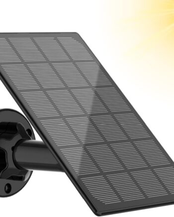 Solar Panel for Security Camera,5V 3.5W Solar Panel with  USB & USB-C Port, Continuously Power for Rechargeable Battery Camera,IP65 Waterproof,with 9.8ft Charging Cable