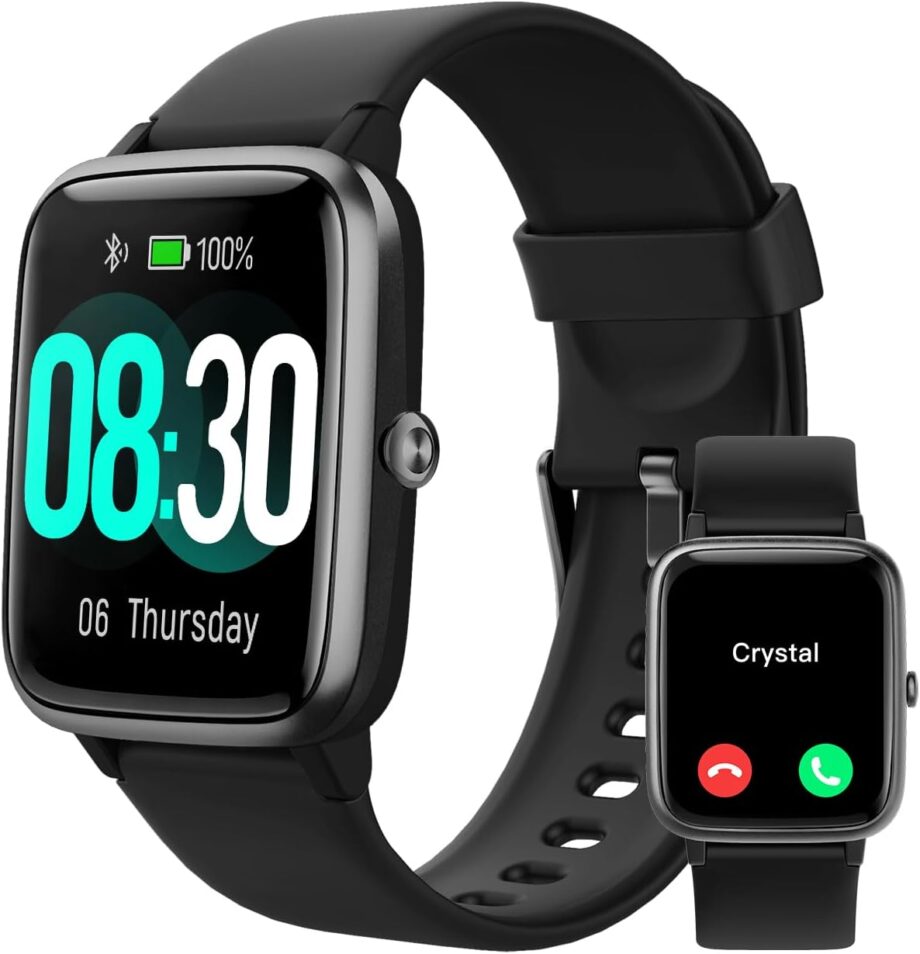 Smart Watch for  and  Phones (Answer/Make Calls), Watches for Men Women  Waterproof Smartwatch Fitness Tracker Watch with Heart Rate/Sleep Monitor Steps Calories Counter (Black)