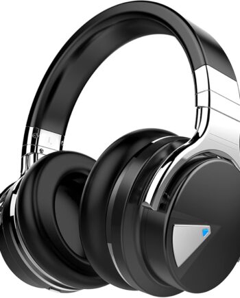 E7 Active Noise Cancelling Headphones Bluetooth Headphones with Microphone Deep Bass Wireless Headphones Over Ear, Comfortable Protein Earpads, 30 Hours Playtime for Travel/Work, Black
