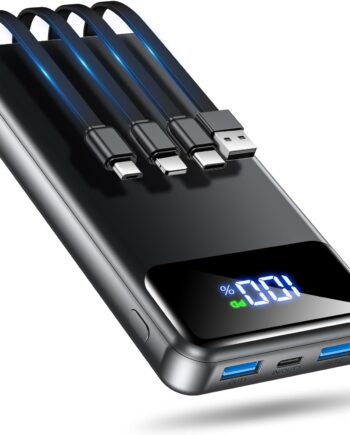 Portable Charger Power Bank 50000mAh Battery Pack, 22.5W Fast Charging PowerBank with Built in Cables,Travel Essential USB-C Portable Phone Charger for iPhone Samsung Pixel Android iPad