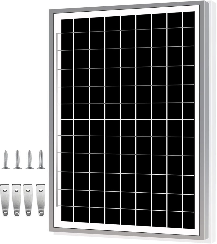 15W monocrystalline Solar Panel, to Charge 12V Battery for Chicken House Fan, Dog House Fan Greenhouse Fan, RV, Trailer, ATV car, or to Power 12V Light