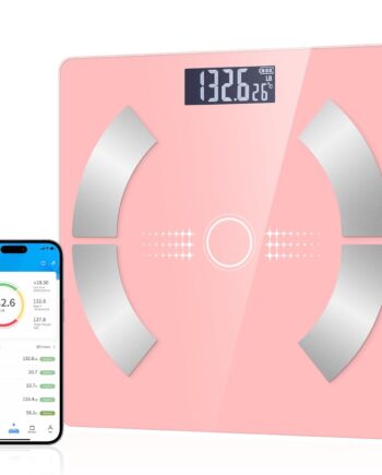 Digital Simple and Practical Body Fat Scale with Led Display, Bathroom Scale (Pink)