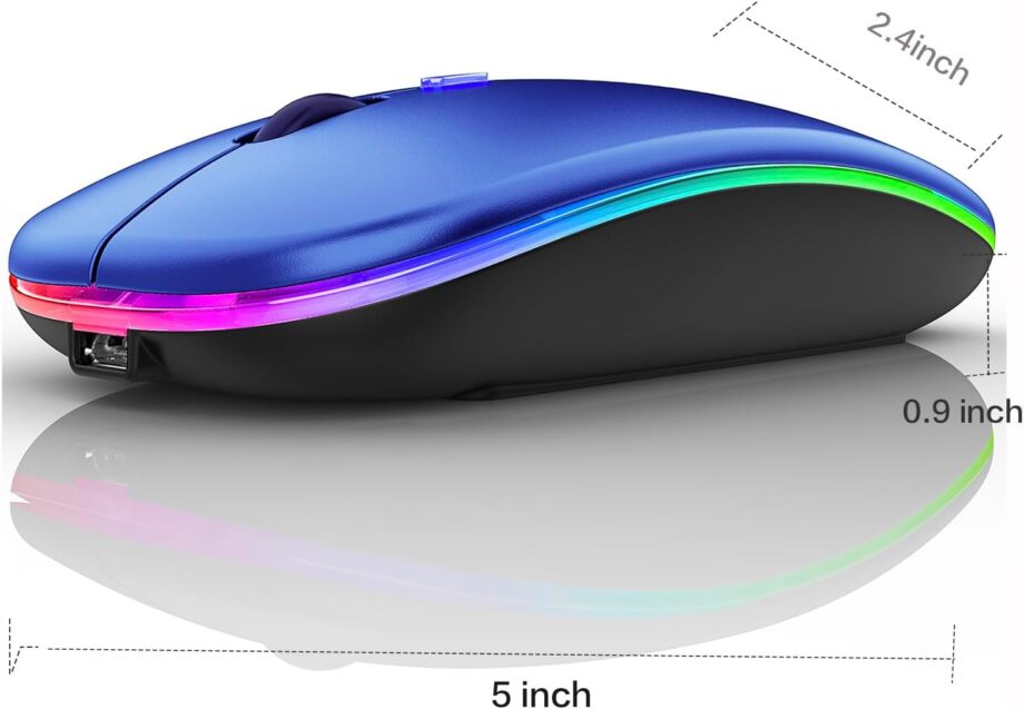 Bluetooth Wireless Mouse for Laptop mac MacBook ipad MacBook air MacBook pro pc Desktop Computer Windows Chromebook Notebook (Blue Black)