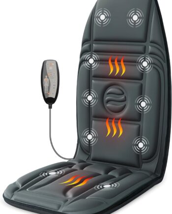 Vibration Back Massager with Heat, Massage Chair Pad with 10 Vibration Motors & 2 Heating Levels, Chair Massager for Recliner, Office Chair, Sofa, Gifts for Mom Dad Woman Man