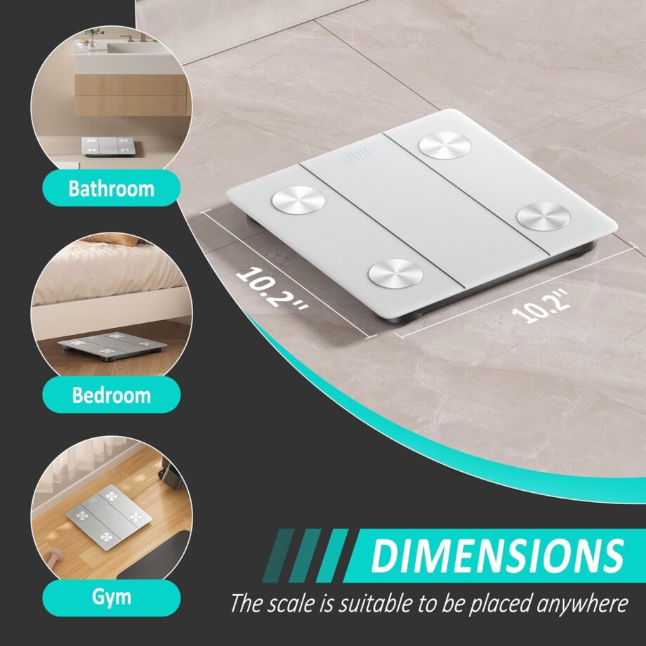 Digital Bathroom Scale for Body Weight, Precision Weighing Scale with LCD Display, and Durable Tempered Glass – Bathroom & Body Weight Scale for Home Use