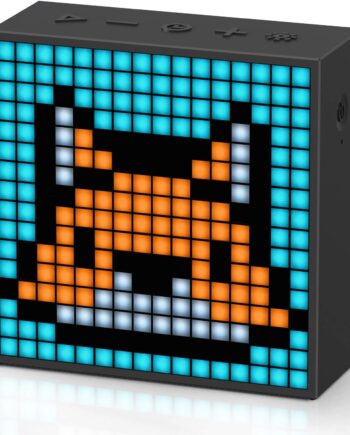 Pixel Art Bluetooth Speaker with 16x16 LED Display APP Control - Cool Animation Frame & Gaming Room Setup & Bedside Alarm Clock- Black