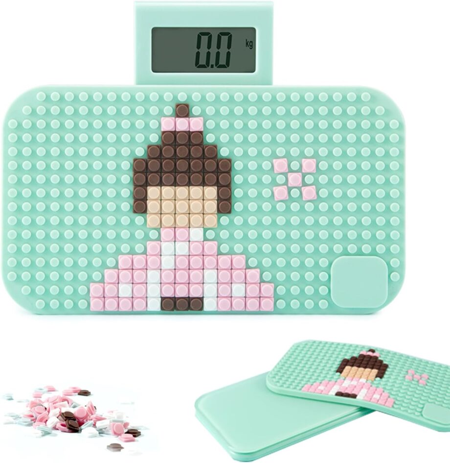 Mini DIY Personal Scale for Traveling, Travel Scale for Body Weight, Small Portable Digital Bathroom Body Weight Scales, Cute Lightweight Scale for Women Children, 330 lb, 9" x 5.1" (Blue)