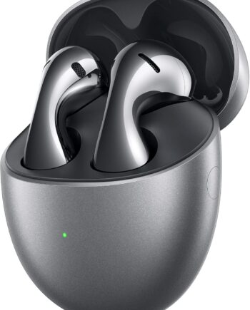 5 Wireless Ear - Bluetooth Earphones with Noise Cancelling - Curved in Ear Headphones with Optimal Fit - Long Battery Life and Water Resistant -  (Silver Frost)