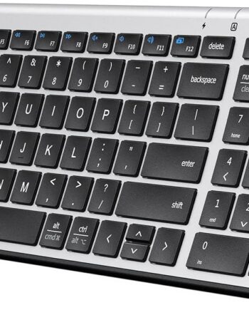BK10 Bluetooth Keyboard, Universal Bluetooth 5.1 Wireless Keyboard with Number Pad, Ergonomic Design, Multi-Device Compatibility, Stable Connection for Mac, iPad, iPhone, Android, Windows