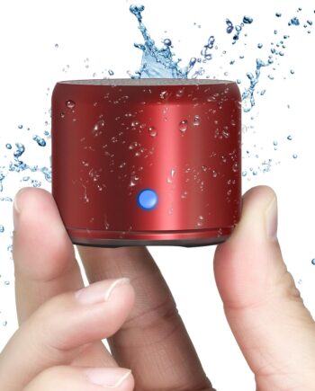 Case Packed,  Portable Bluetooth Speaker with Custom Bass Radiator, Brief Design,  Waterproof, Perfect Mini Speaker for Shower, Room, Bike, Car (Red)