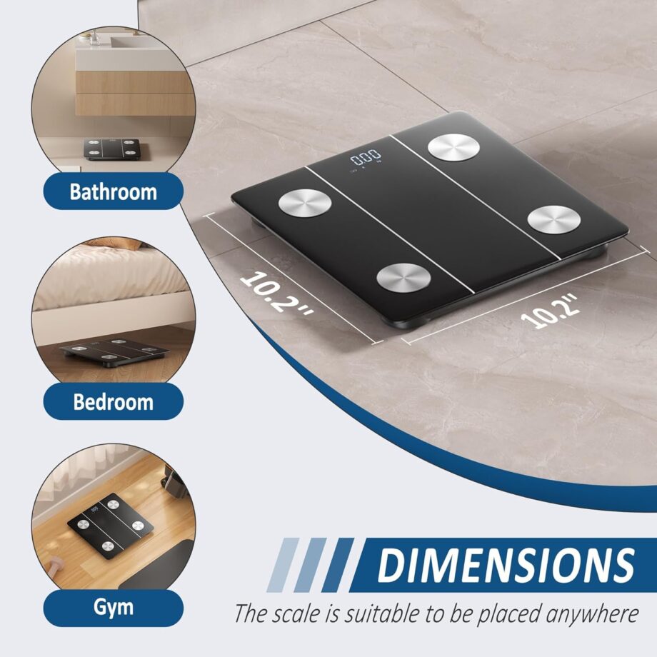 Digital Bathroom Scale for Body Weight, Precision Weighing Scale with LCD Display, and Durable Tempered Glass – Bathroom & Body Weight Scale for Home Use