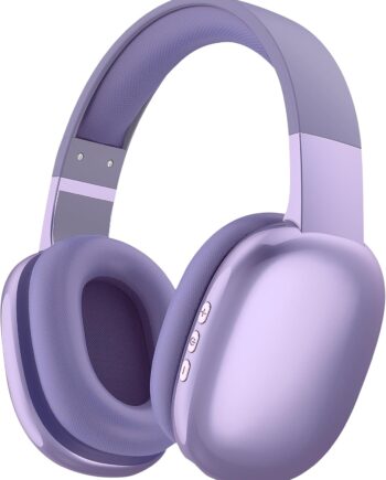 Wireless Over Ear Bluetooth Headphones with Microphone - Wireless Headset -Noise Reduction - Bluetooth, Wired,Built in Micro SD for Travel, Home, Work TV,PC,Gaming,Cellphone (Lavender)