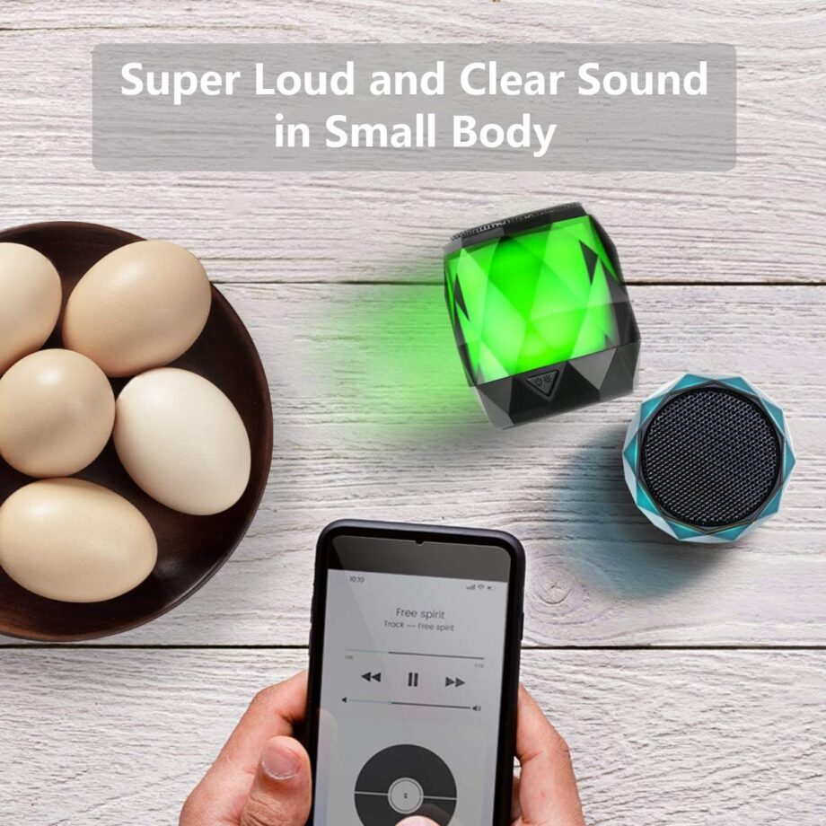 Portable Bluetooth Speaker with Lights, Night Light Wireless Magnetic Waterproof Speaker, 7 Color  Auto-Ching,,Perfect Mini Speaker for Shower, Home, Outdoor (Multicolor)